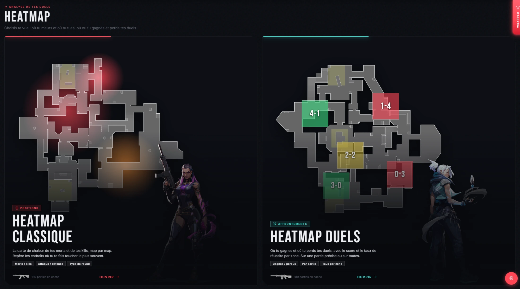 Écran Heatmap de MVP Tracker